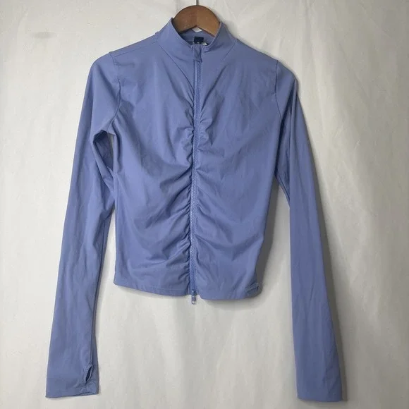 Pretty Little Thing Sport1 10 Violet Purple Sculpt Ruched Athletic Zip Jacket - Picture 2 of 12